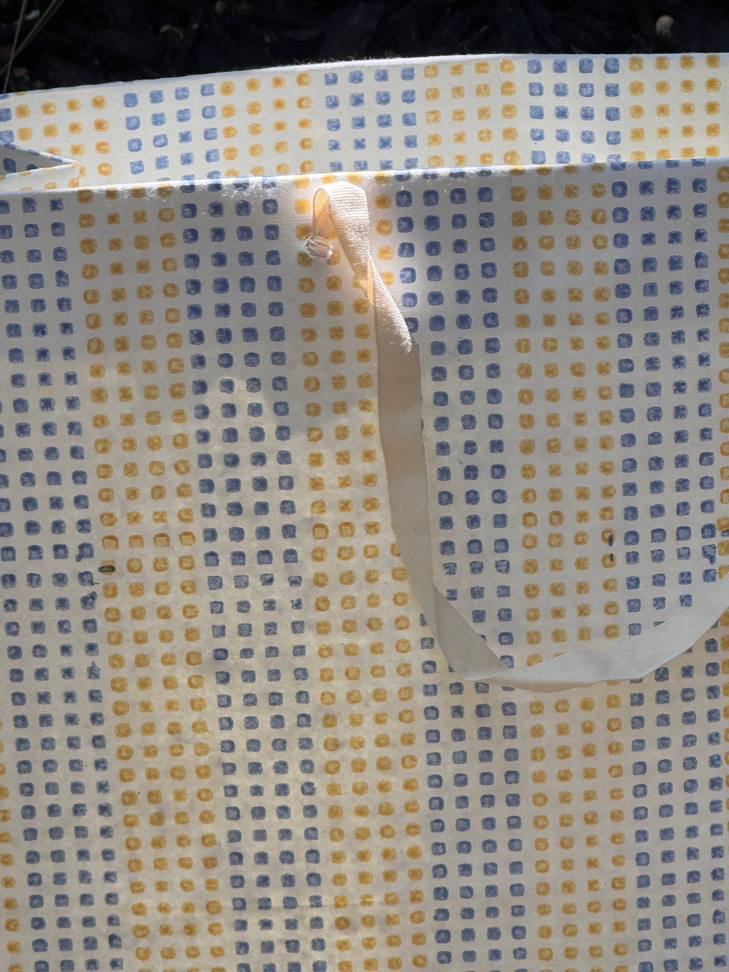 Large Set of 5 Hand Block Print Gift Bag - Suncheck Print