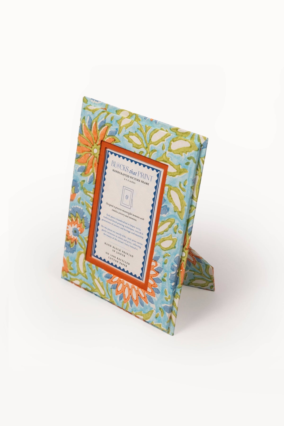 Medium Block Print Photo Frame (4 by 6) - Vintage Marigold
