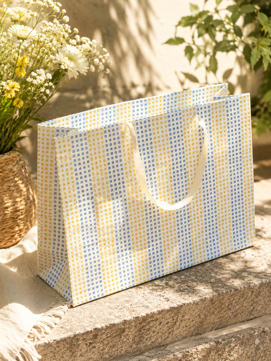 Large (Set of 3) Suncheck Gift Bags - Block Print