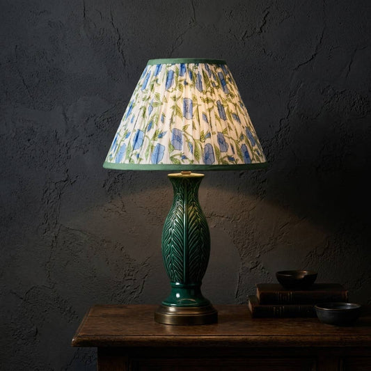 Inaya Powder Blue pleated blockprint lampshade 14 inch image 7