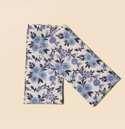 NEEL BLUE BLOCK PRINTED TABLE NAPKINS (SET OF 4)