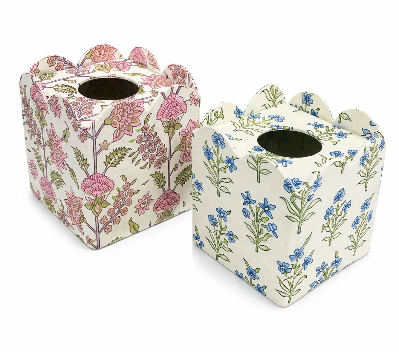 Pink City Courtyard Hand Block Print Tissue Box
