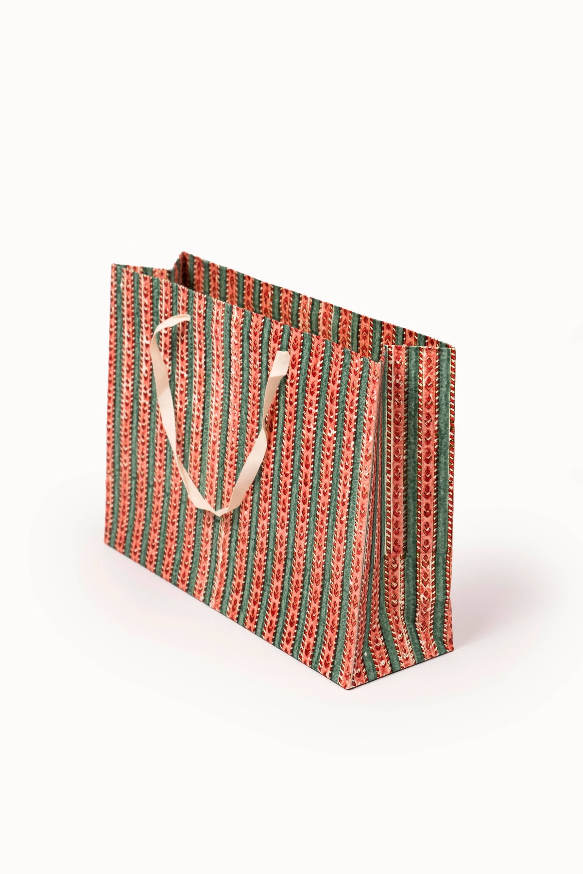 Large (Set of 3) Crimson Gift Bags - Block Print
