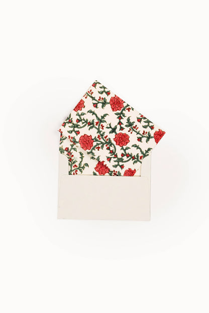 Hand Block Print Enveloped Assorted Greeting Cards(Set of 6)