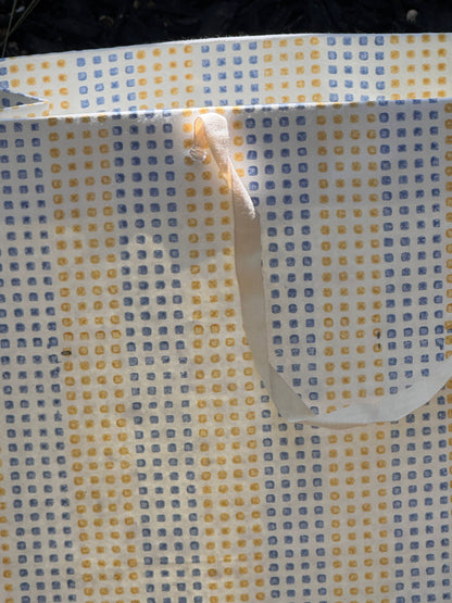 Large Set of 5 Hand Block Print Gift Bag - Suncheck Print
