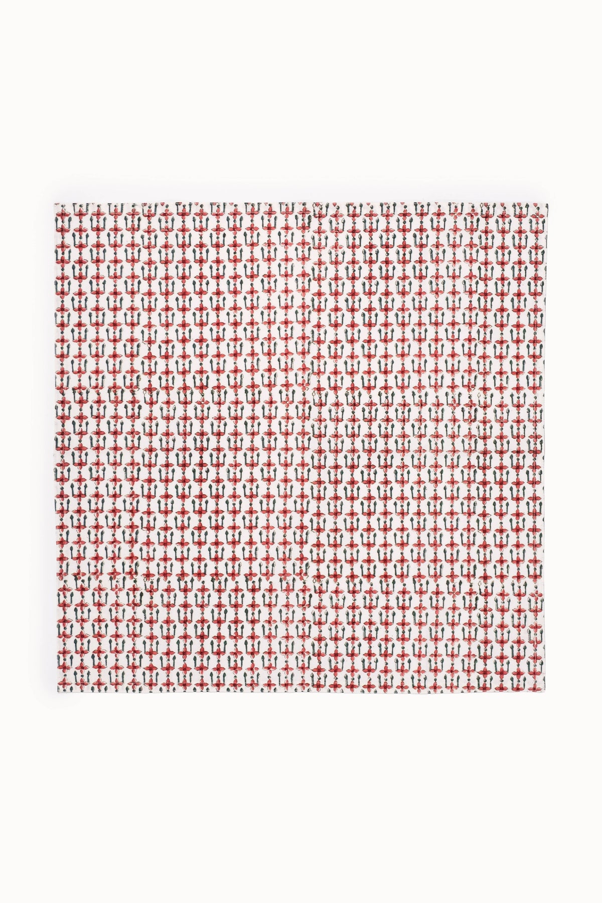 Crimson Mosaic Large Block Print Napkins (Set of 4)