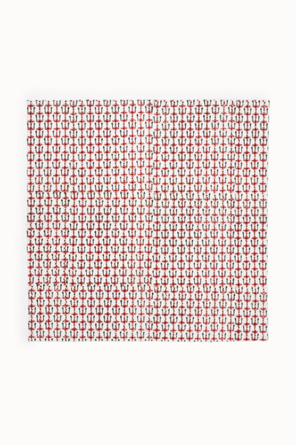 Crimson Mosaic Large Block Print Napkins (Set of 4)