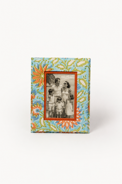 Medium Block Print Photo Frame (4 by 6)  - Vintage Marigold