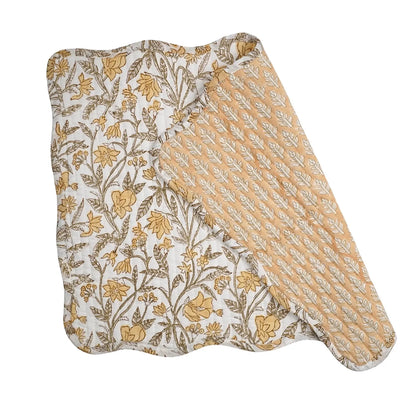 AMALTAS BLOCK PRINTED QUILTED REVERSIBLE TABLE MATS (SET OF TWO)