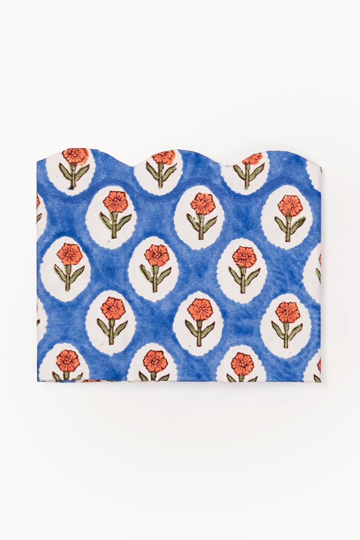 Block Print Pencil Holder - Cobalt Marigold (Collapsible)