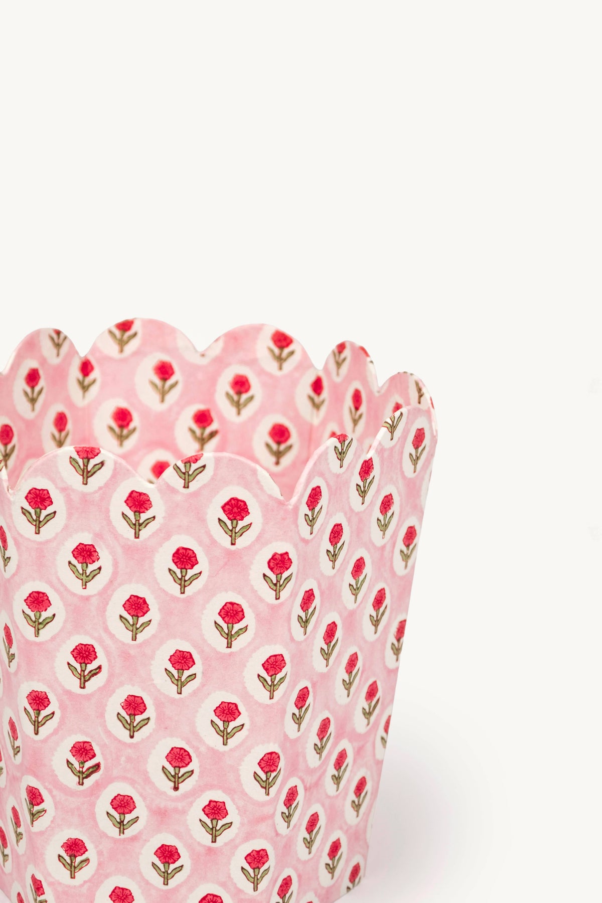 Block Print Storage/Waste Basket - Tea Rose (Collapsible)
