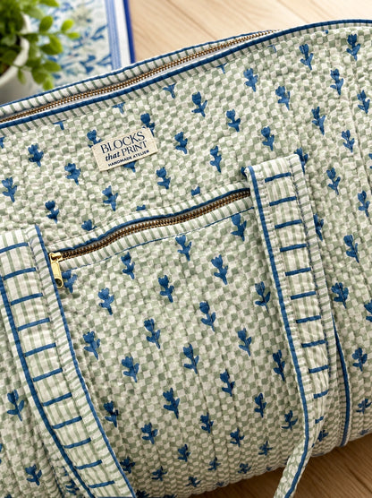PAISLEY BLOCK PRINTED DUFFLE BAG - LARGE