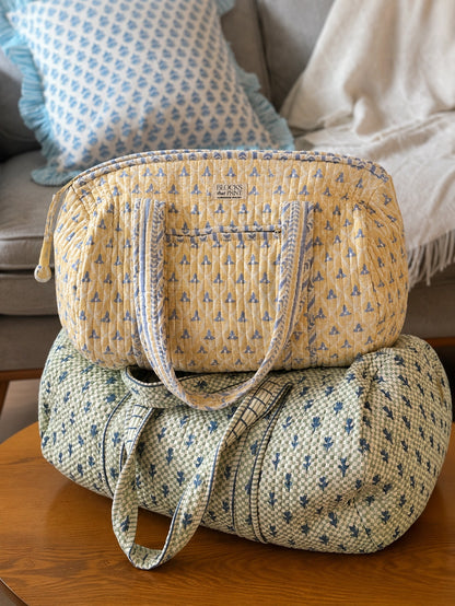 SUN DAPPLED BLOCK PRINTED DUFFLE BAG - MEDIUM