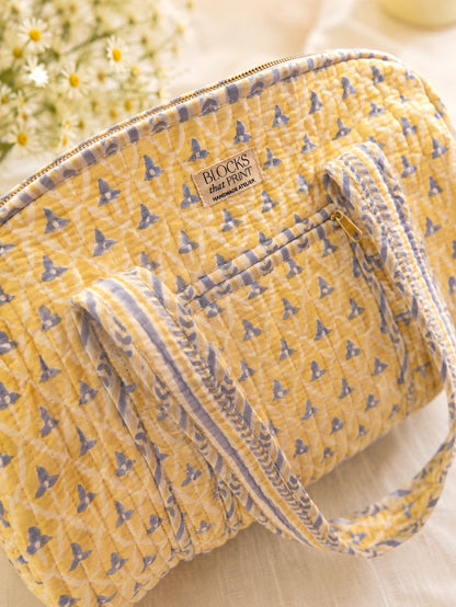SUN DAPPLED BLOCK PRINTED DUFFLE BAG - MEDIUM