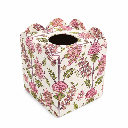 Pink City Courtyard Hand Block Print Tissue Box