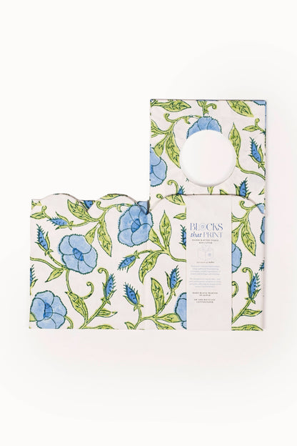 Block Print Tissue Box Cover-Inaya Powder Blue(Collapsible)