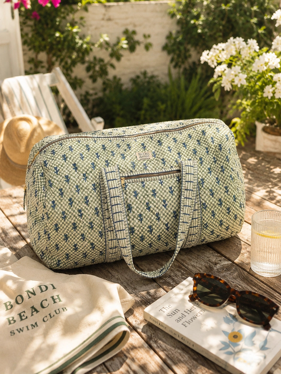 PAISLEY BLOCK PRINTED DUFFLE BAG - LARGE