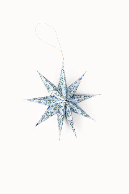 Large Blue Starlight Holiday Ornament Decor Stars (Set of 3)