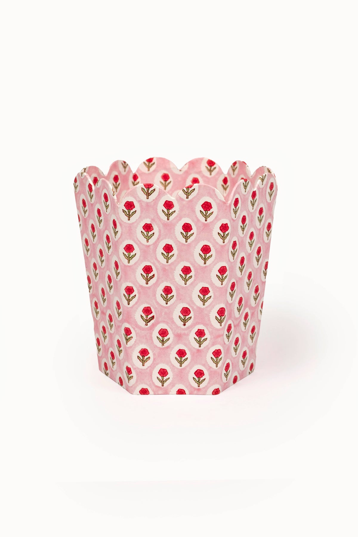 Block Print Storage/Waste Basket - Tea Rose (Collapsible)