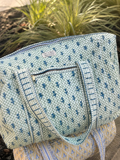 PAISLEY BLOCK PRINTED DUFFLE BAG - LARGE