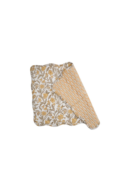 AMALTAS BLOCK PRINTED QUILTED REVERSIBLE TABLE MATS (SET OF TWO)