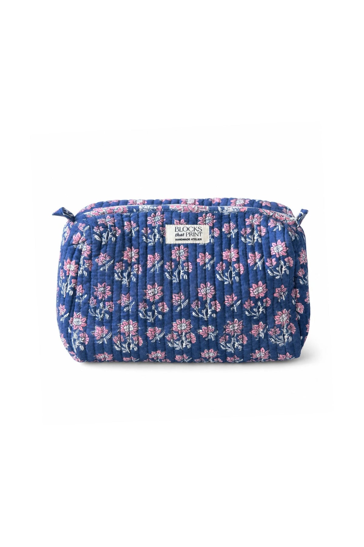 Twilight Hand Block Print Travel & Makeup Pouch - Large