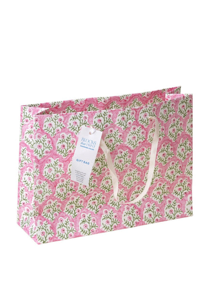 Medium (Set of 3) Bougainvillea Block Print Gift Bags