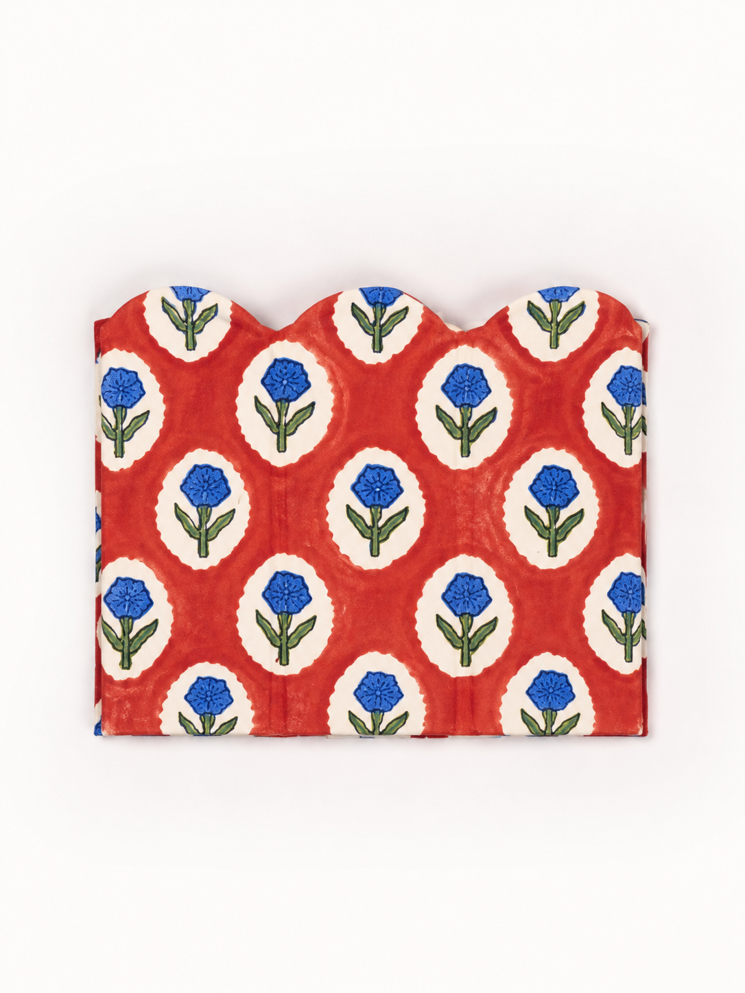 Block Print Pencil Holder -  Crimson Buta (Collapsible)