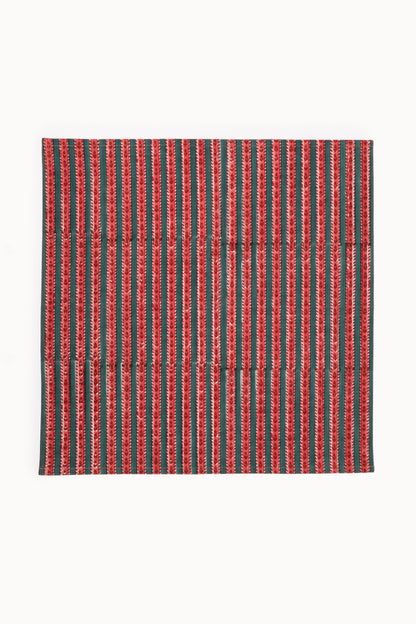 Crimson Stripe Large Block Print Napkins (Set of 4)