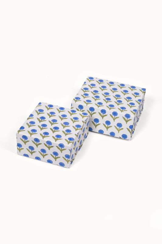 Blue Aster decorative storage boxes closed