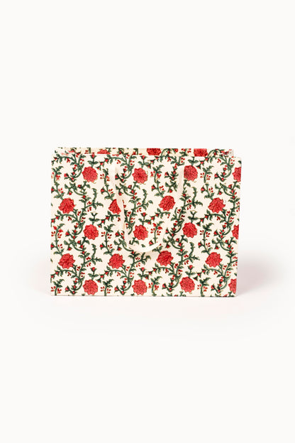 Large (Set of 3) Floral & Stripes Gift Bags - Block Print