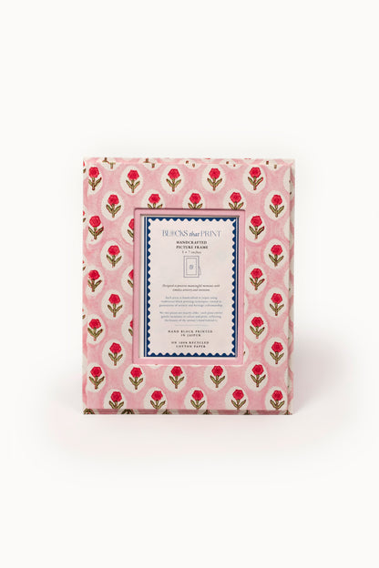 Large Block Print Photo Frame (5 by 7)  - Tea Rose