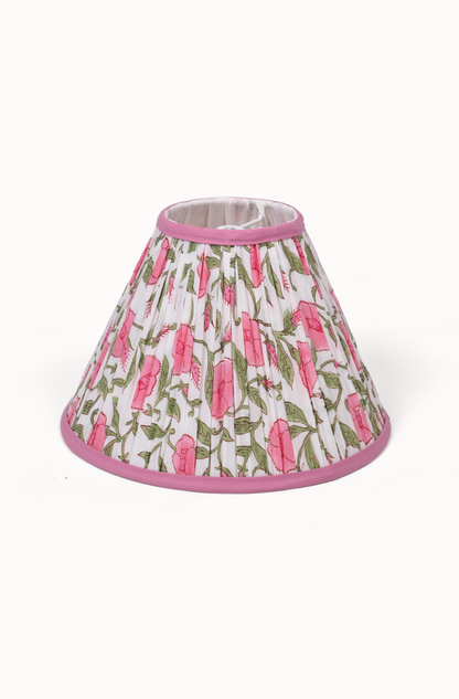 PRE ORDER - 12” Pleated Blockprint Lampshade -  Inaya Dusty Pink