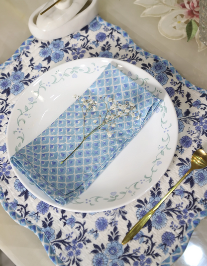 NEEL BLOCK PRINTED QUILTED REVERSIBLE TABLE MATS (SET OF TWO)