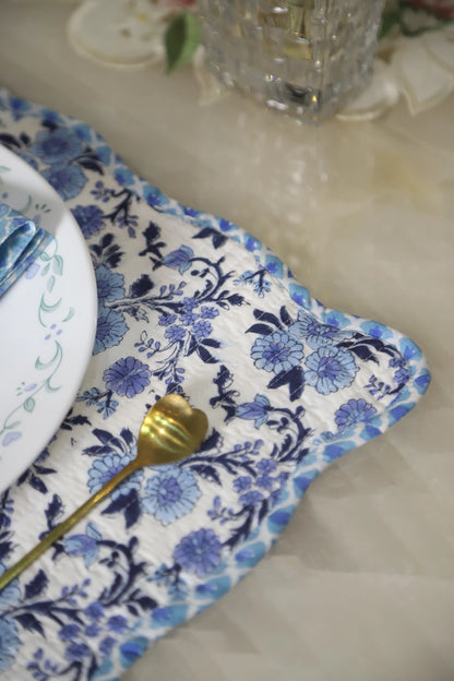 NEEL BLOCK PRINTED QUILTED REVERSIBLE TABLE MATS (SET OF TWO)