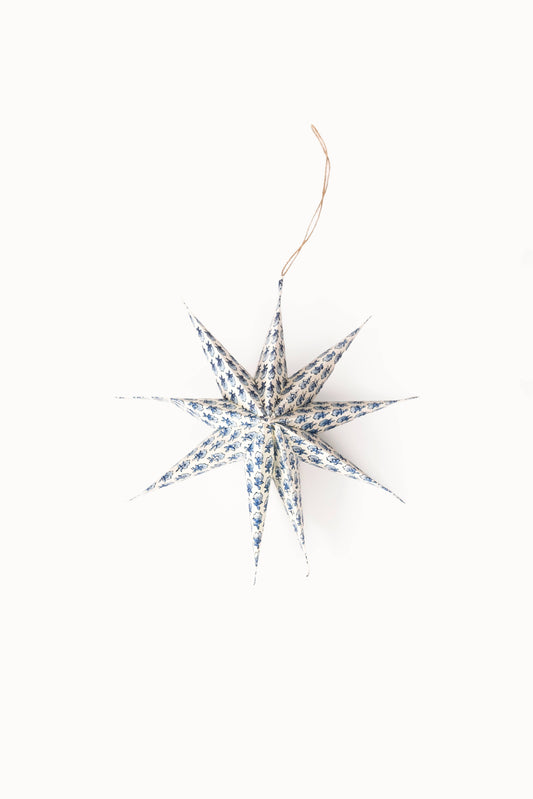 Large Blue Starlight Holiday Ornament Decor Stars (Set of 3)