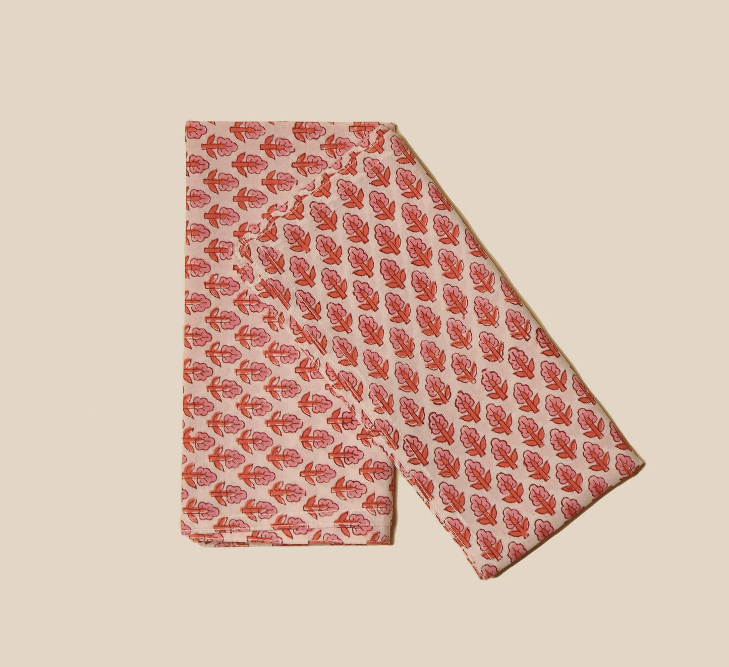 BOUGAINVILLEA PINK BLOCK PRINTED TABLE NAPKINS (SET OF 4)