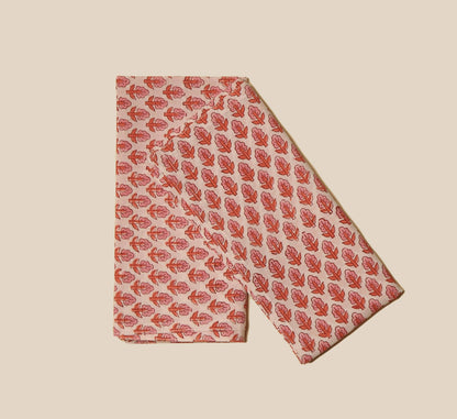 BOUGAINVILLEA PINK BLOCK PRINTED TABLE NAPKINS (SET OF 4)