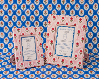 Large Block Print Photo Frame (5 by 7)  - Tea Rose