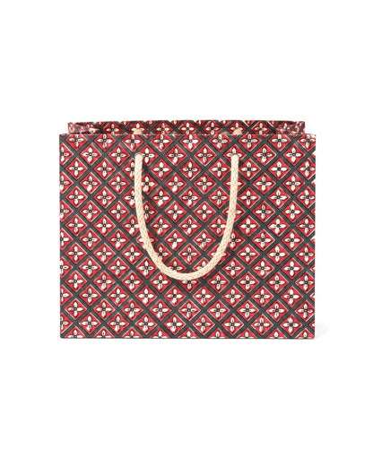 Medium Crimson Buta Gift Bags - Block Print (Jute Handles) image 5