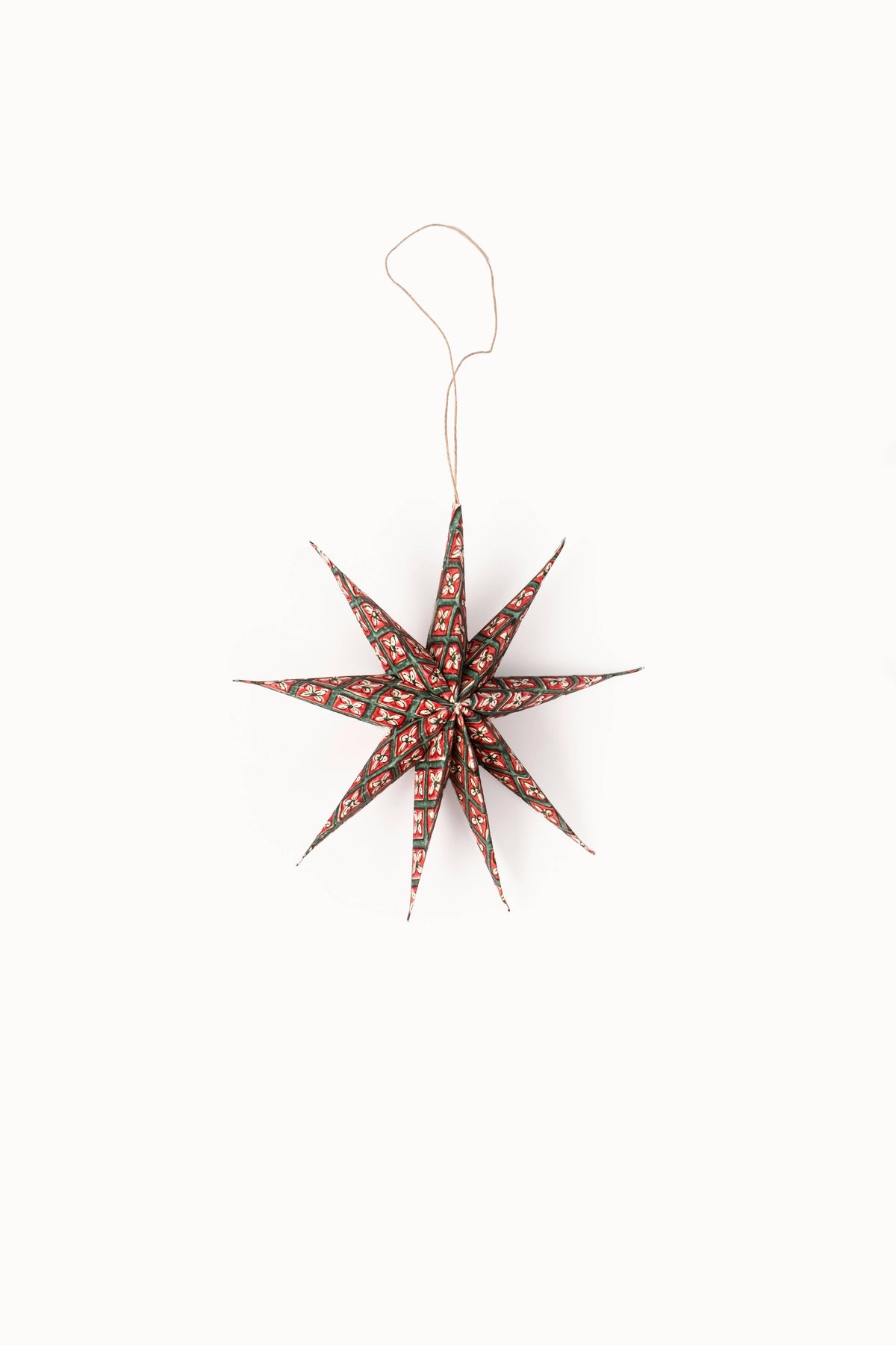 Small Crimson Noelle Holiday Decor Ornament Star (Set of 3)