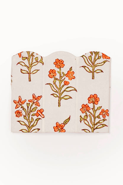Block Print Pencil Holder - Leela Apricot (Collapsible)