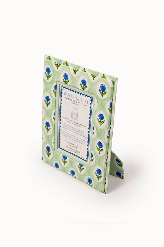 Medium Block Print Photo Frame (4 by 6) - Mint