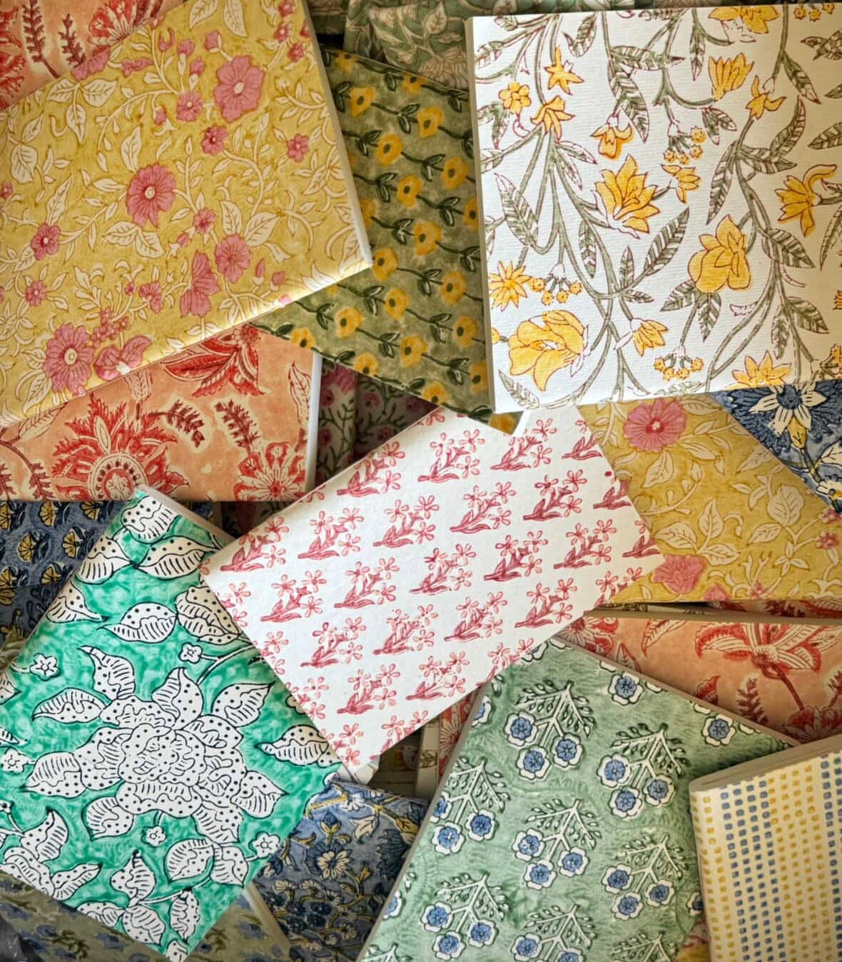 Hand Block Print Journal Marigold Orange