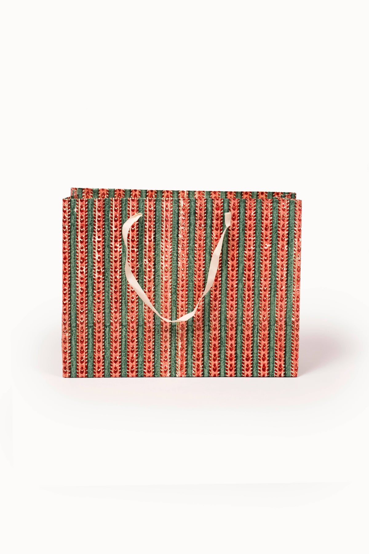 Large (Set of 3) Crimson Gift Bags - Block Print