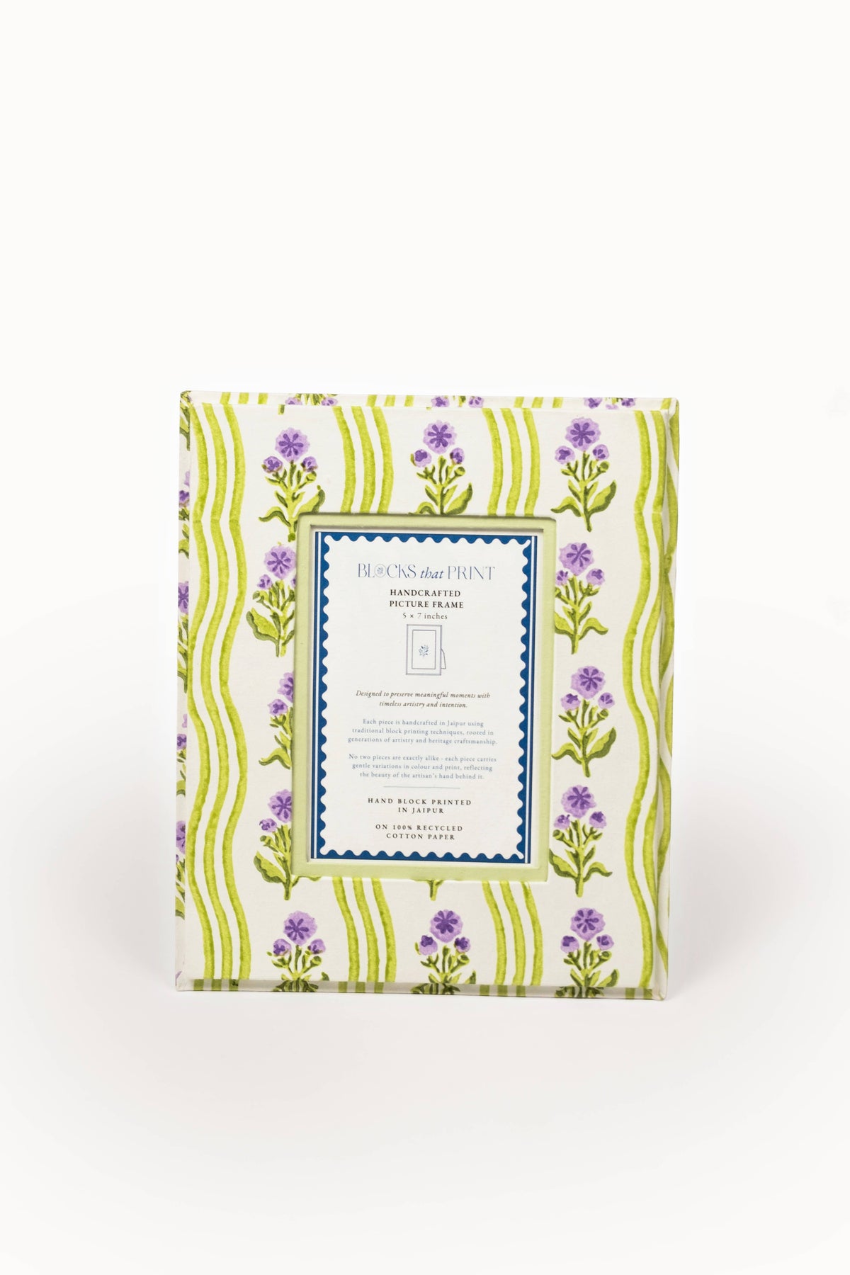 Large Block Print Photo Frame (5 by 7) - Leher Lilac