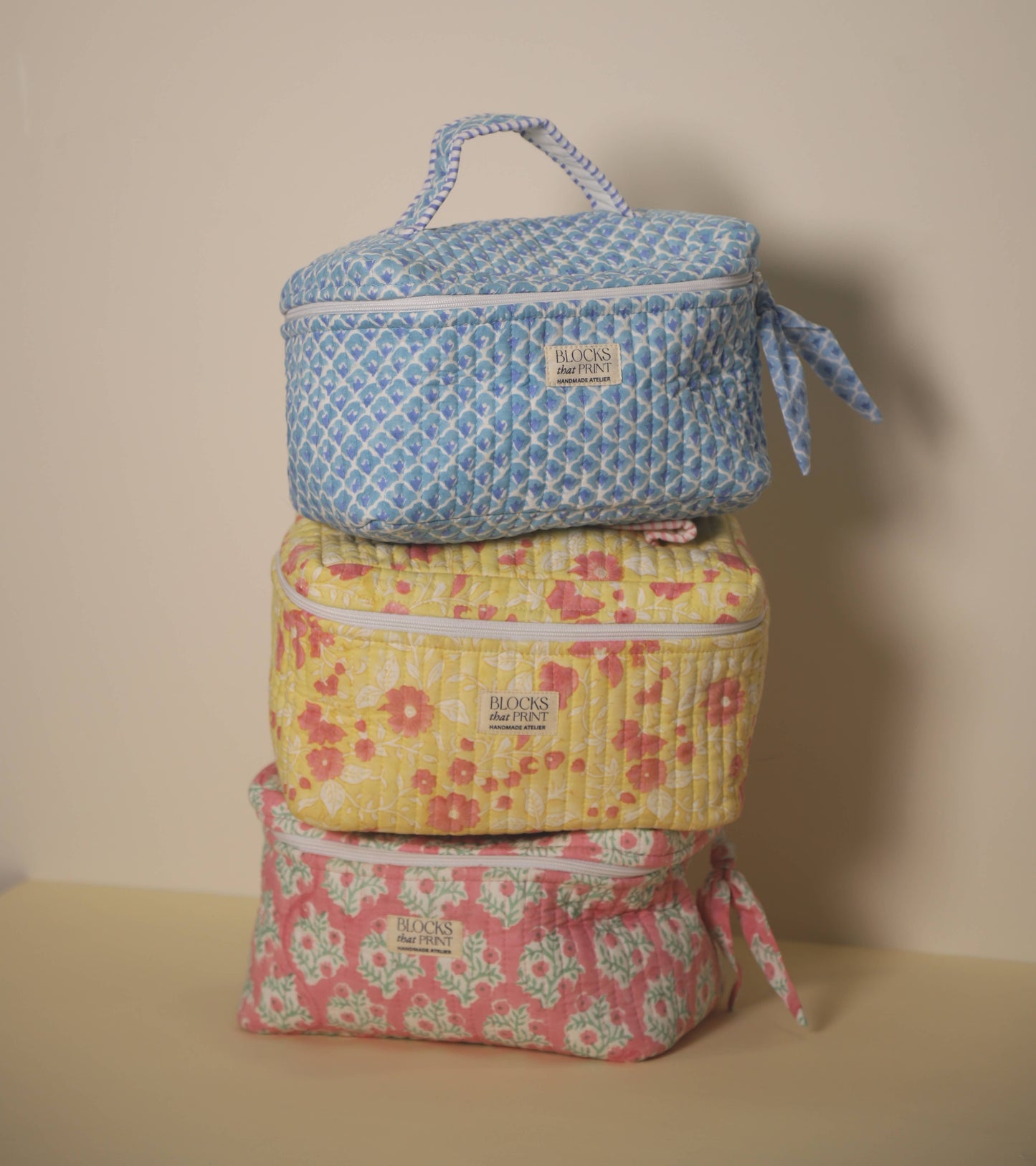 Blue Hand Block Print Vanity Bag