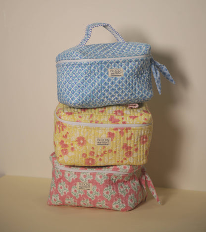 Blue Hand Block Print Vanity Bag