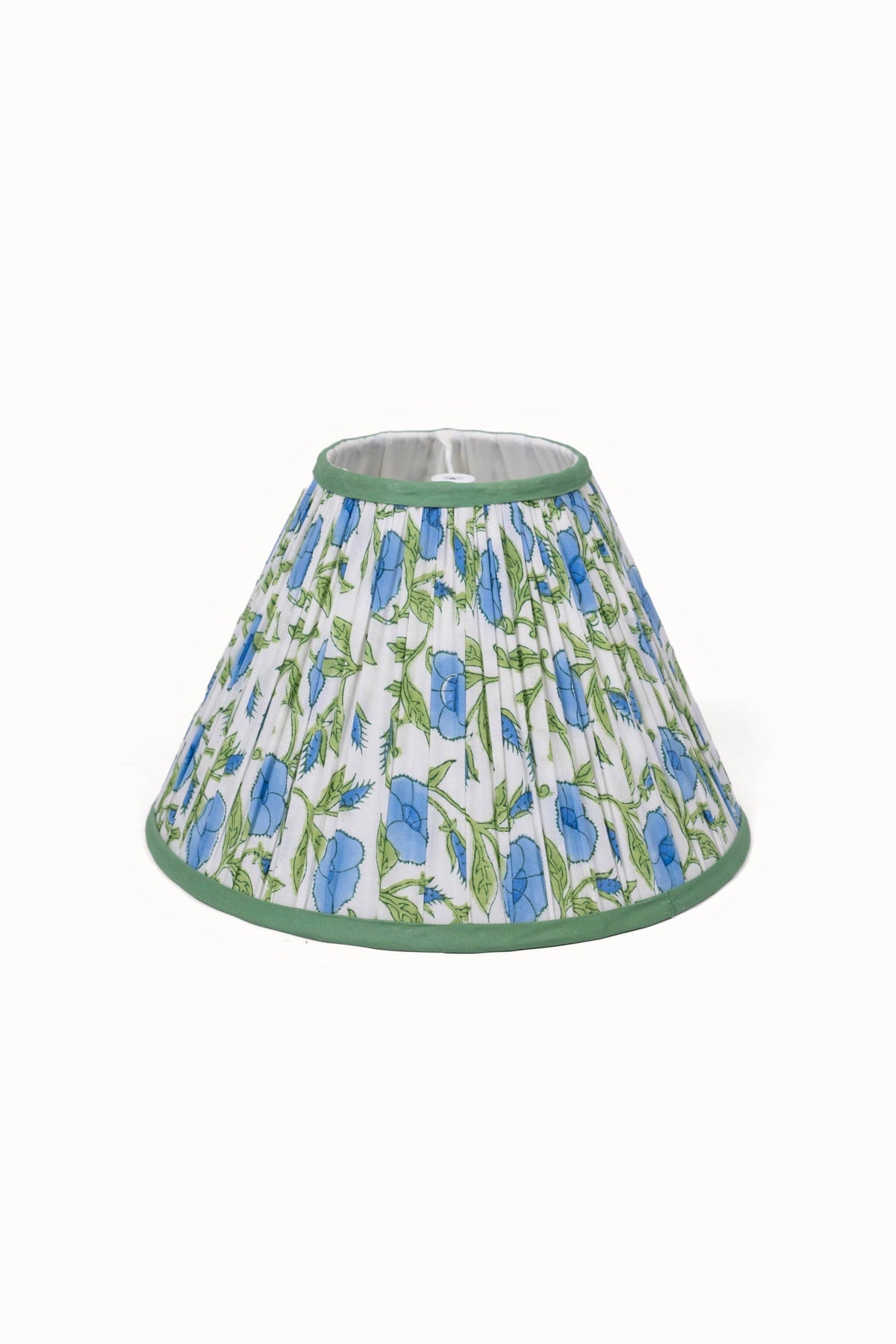 Inaya Powder Blue pleated blockprint lampshade 14 inch image 2