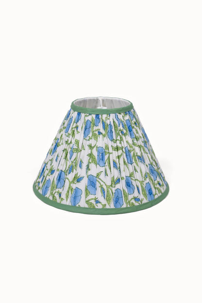 Inaya Powder Blue pleated blockprint lampshade 14 inch image 2